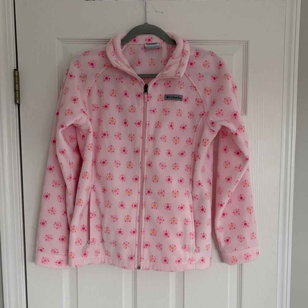 Columbia Pink Floral Full-Zip Fleece